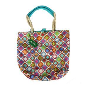 Lily Bloom Shoulder Bag Multicolor Rope Handles Mediterranean Beach Purse Spring